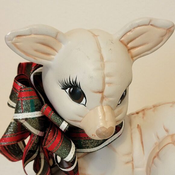 Vtg 80s Kimple Mold Christmas Ceramic Reindeer Figurines Hand Painted 2 - Picture 5 of 16